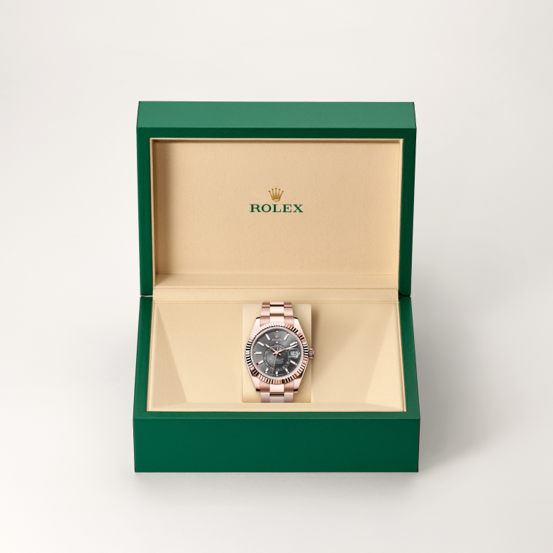 Rolex Sky-Dweller, 18 Karat Everose-Gold, M336935-0004 – Goldschmiede Hofacker – Detailansicht 6