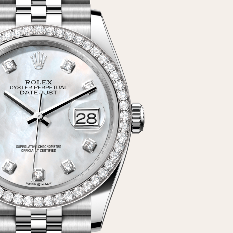 Rolex Datejust 36, Rolesor weiß (Kombination aus Edelstahl Oystersteel und Weißgold), M126284RBR-0011 – Goldschmiede Hofacker – Detailansicht 7