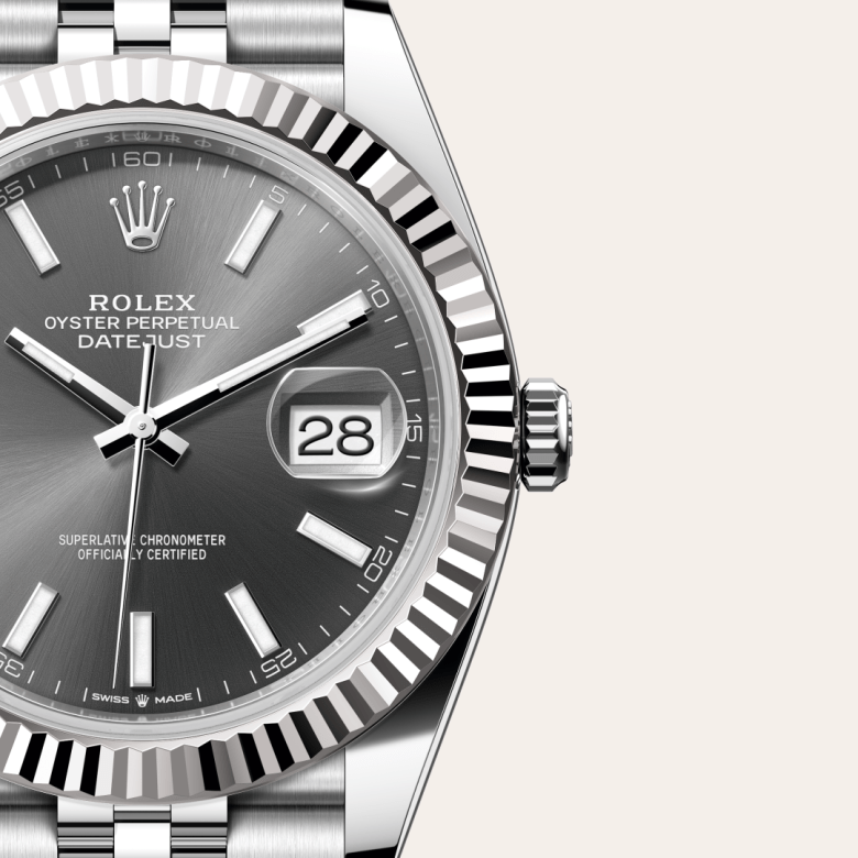 Rolex Datejust 41, Rolesor weiß (Kombination aus Edelstahl Oystersteel und Weißgold), M126334-0014 – Goldschmiede Hofacker – Detailansicht 7