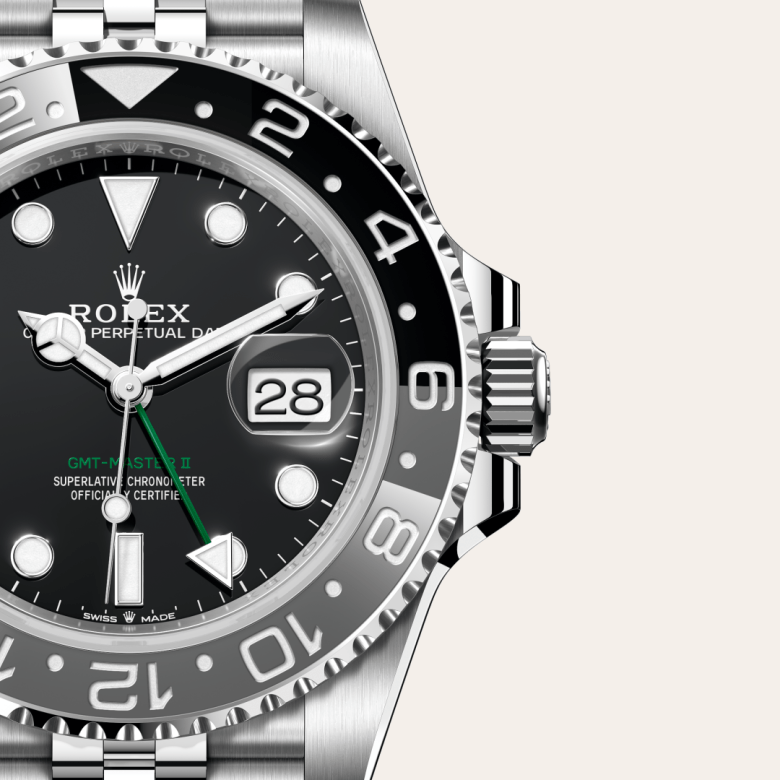 Rolex GMT-Master II, Edelstahl Oystersteel, M126710GRNR-0003 – Goldschmiede Hofacker – Detailansicht 7