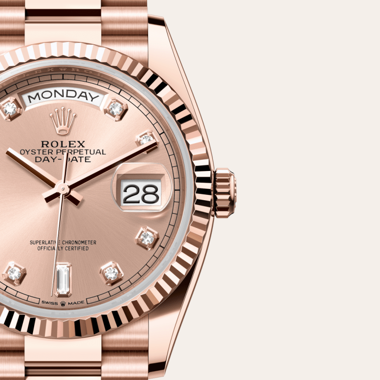 Rolex Day-Date 36, 18 Karat Everose-Gold, M128235-0009 – Goldschmiede Hofacker – Detailansicht 7