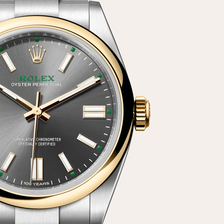 Rolex Oyster Perpetual 41, Rolesor gelb (Kombination aus Edelstahl Oystersteel und Gelbgold), M134303-0001 – Goldschmiede Hofacker – Detailansicht 7
