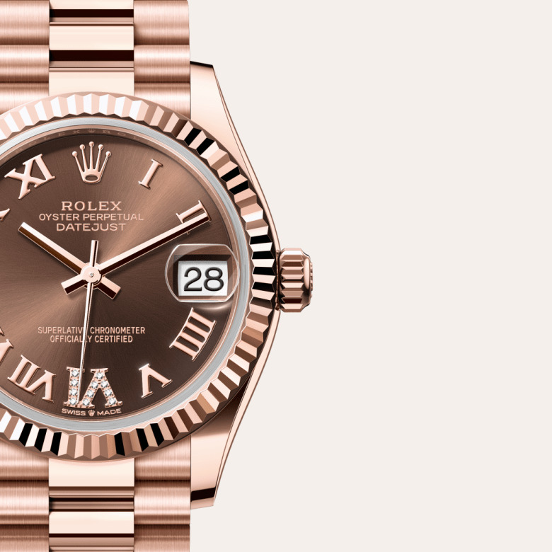 Rolex Datejust 31, 18 Karat Everose-Gold, M278275-0025 – Goldschmiede Hofacker – Detailansicht 7