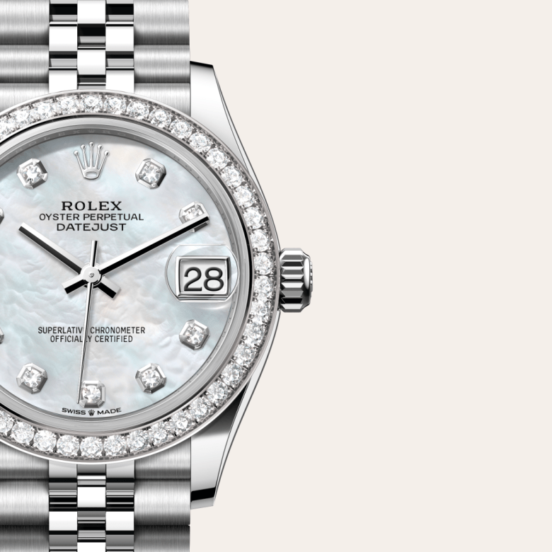 Rolex Datejust 31, Rolesor weiß (Kombination aus Edelstahl Oystersteel und Weißgold), M278384RBR-0008 – Goldschmiede Hofacker – Detailansicht 7