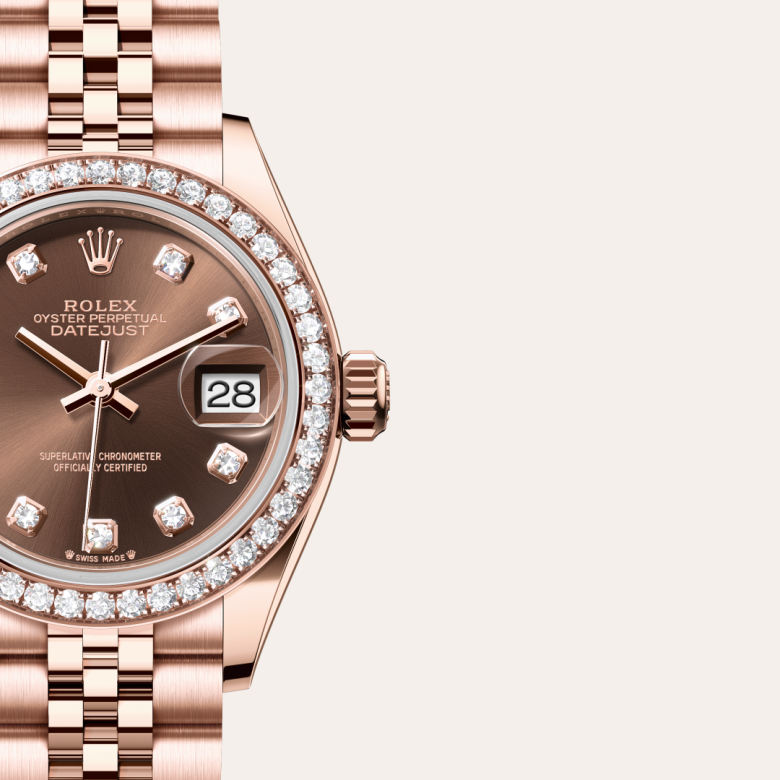 Rolex Lady-Datejust, 18 Karat Everose-Gold, M279135RBR-0018 – Goldschmiede Hofacker – Detailansicht 7
