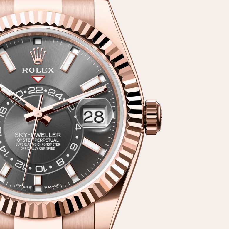 Rolex Sky-Dweller, 18 Karat Everose-Gold, M336935-0004 – Goldschmiede Hofacker – Detailansicht 7