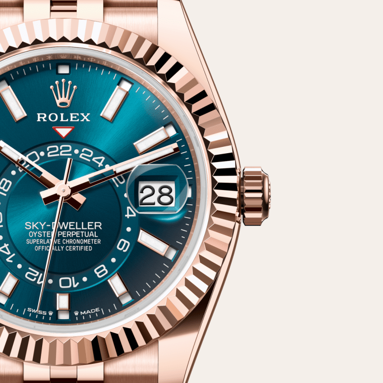 Rolex Sky-Dweller, 18 Karat Everose-Gold, M336935-0005 – Goldschmiede Hofacker – Detailansicht 7
