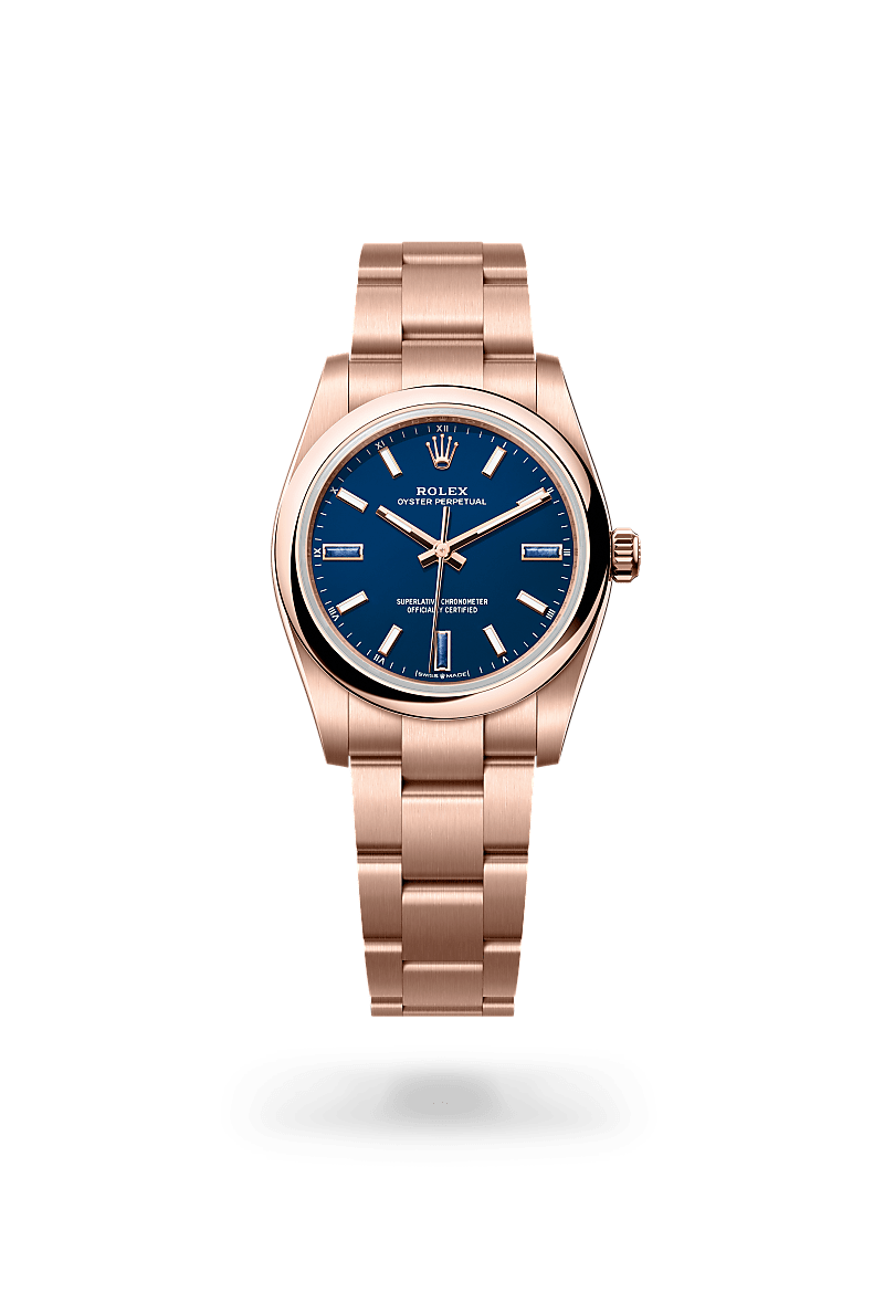Rolex Oyster Perpetual, M124205-0002, Oyster, 34 mm, Everose-Gold