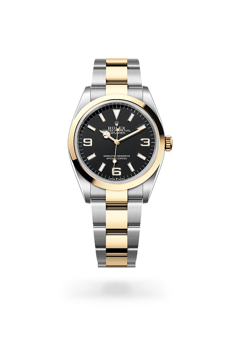 Rolex Explorer, M124273-0001, Oyster, 36 mm, Edelstahl Oystersteel und Gelbgold