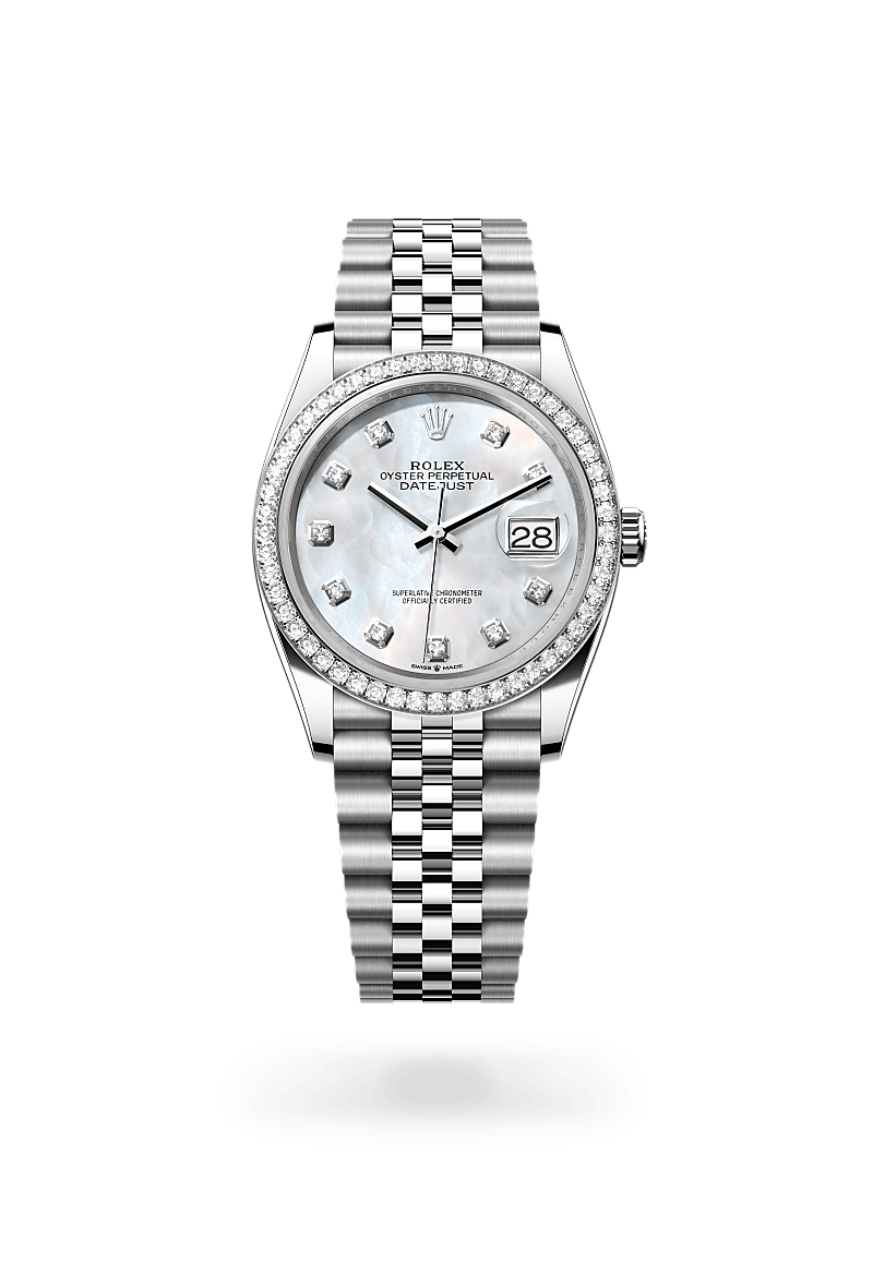 Rolex Datejust, M126284RBR-0011, Oyster, 36 mm, Edelstahl Oystersteel und Weißgold mit Diamanten