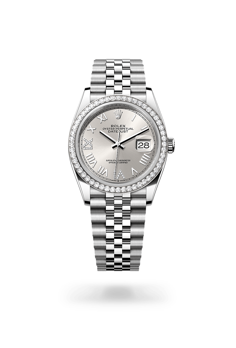 Rolex Datejust 36, M126284RBR-0059, Oyster, 36 mm, Edelstahl Oystersteel und Weißgold mit Diamanten
