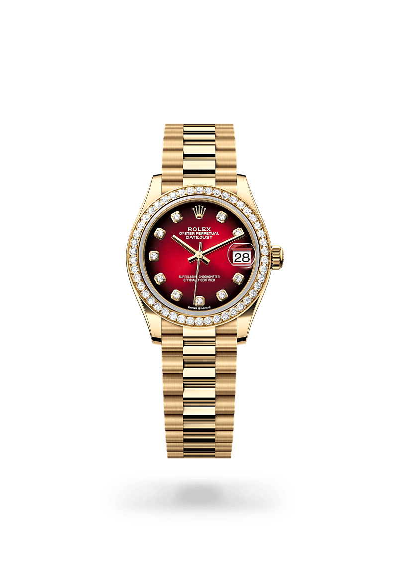 Rolex Datejust, M278288RBR-0041, Oyster, 31 mm, Gelbgold mit Diamanten